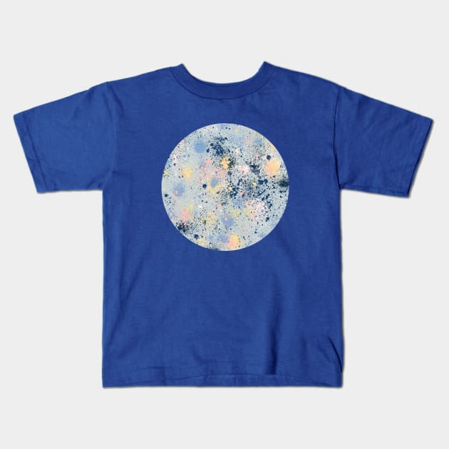 Pocket- ink splatter dust blue Kids T-Shirt by ninoladesign